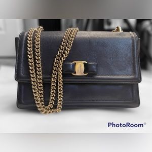 Salvatore Ferragamo Ginny Crossbody Bag Saffiano Leather Medium